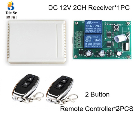 433 МГц переключатель дистанционного управления DC 12 В 2CH релейный модуль приемника RF для электрического двигателя с положительным и отрицате... ► Фото 1/6