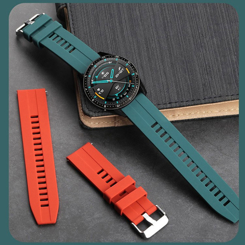 Ремешок силиконовый для часов Huawei Watch GT 2 46 мм, мягкий спортивный браслет для Samsung Galaxy Watch 46 мм Gear S3, 22 мм ► Фото 1/5