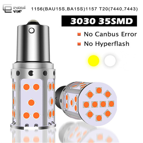 Светодиодсветодиодный лампа 1156 BA15S P21W PY21W BAU15S 3030 35SMD Canbus Free T20 7440 W21W, 2 шт. ► Фото 1/6