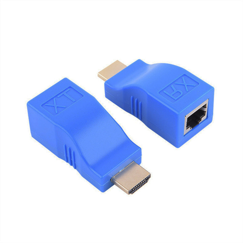 Удлинитель HDMI 1080P RJ45, Сетевой удлинитель HDMI до 30 м, кабель Ethernet CAT5e/6 UTP LAN для HDTV монитора, 1 пара ► Фото 1/6