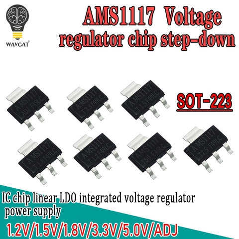 AMS1117 серии AMS1117-3.3V AMS1117-ADJ AMS1117-1.8V AMS1117-1.2V AMS1117-5.0V AMS1117-3.3 AMS1117-5.0 стабильное напряжение питания чип ► Фото 1/6