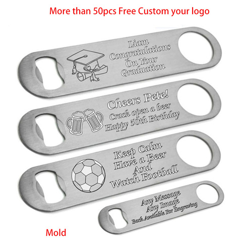Название открывалка для бутылок из Нержавеющая сталь выгравированным текстом специальная металлическая открывалка для бутылок творческий письмо шаблон логотипа открывалка для бутылок ► Фото 1/6
