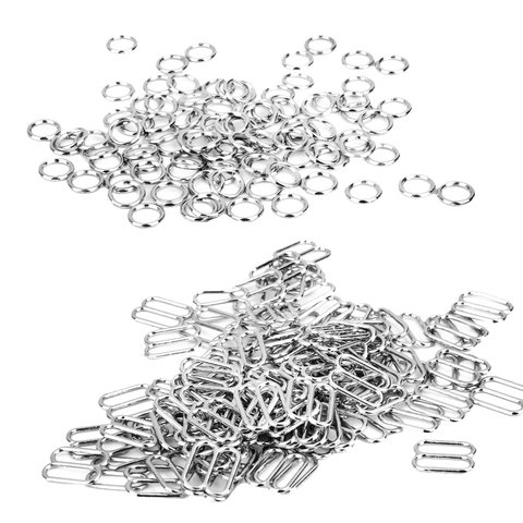 Оптовая продажа, металлическое кольцо ползунок для нижнего белья, 200 шт., регулируемые пряжки для бюстгальтера, застежки, аксессуары для бюс... ► Фото 1/6