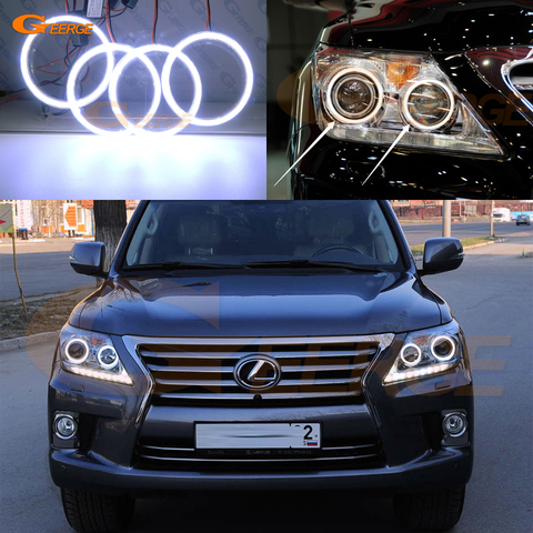 Отличные ультра яркие COB светодиодные кольца с ангельскими глазами для Lexus LX570 2012 2013 2014 ► Фото 1/6