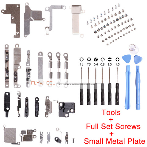 1 шт., небольшой металлический набор деталей, держатель, защитная пластина + полный комплект винтов для iPhone 5, 6, 6S, 7, 8 Plus, X, XR, XS Max, с инструментами ► Фото 1/6