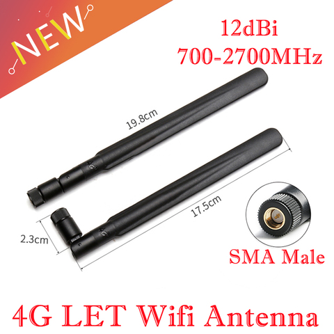 Антенна 4G 12 дБи для роутера 4G LTE, внешняя антенна SMA с палочкой, антенна Wi-Fi для WCDMA.LET 、 Pod 、 4G 、 GSM 、 GPRS ► Фото 1/6