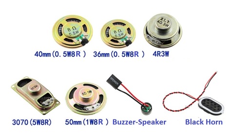 Маленький звуковой сигнал, 2 шт., для детской/сигнализации/компьютера, звуковой сигнал, аксессуары для аудио, 0,5 вт, 8R, 1 вт, 8R, 3 вт, 4R, 5 вт, 8R ом ► Фото 1/1