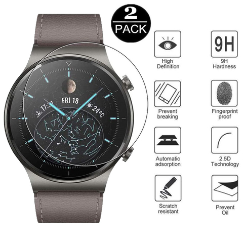 2 упаковки для Huawei Watch GT 2 Pro, закаленное стекло для защиты экрана умных часов от царапин, защитная стеклянная пленка ► Фото 1/6