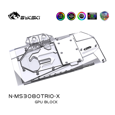 Водный блок Bykski для MSI RTX 3080 GAMING X TRIO 10G OC / RTX3090 GAMING TRIO GPU Card/Видеокарта RadiatorCopper Block ► Фото 1/6