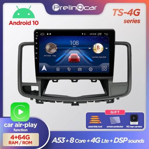 Prelingcar для Ниссан Теана J32 авто магнитолы До 4G+64G Android 10 8-ЯДЕР DSP Навигация GPS устройство For Nissan Teana J32 2008 2009 2010 2011 2012 2013 Андроид 10 автомагнитола не... ► Фото 1/6