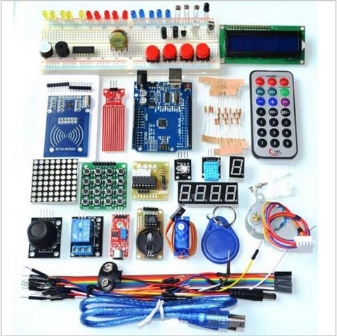 Бесплатная доставка, обновленная улучшенная версия, стартовый комплект, комплект для обучения RFID, ЖК 1602 для Arduino UNO R3 ► Фото 1/4