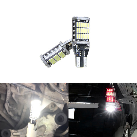 Для Toyota Land Cruiser Prado 150 2014 2015 2016 2017 2x CANbus T15 W16W 4014-SMD светодиодная резервная лампа заднего белого света ► Фото 1/5