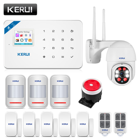 Система охранной сигнализации KERUI W18 для дома, умная GSM Wi-Fi система охранной сигнализации с датчиком движения для жилых помещений, управление... ► Фото 1/6