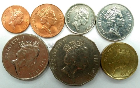 Набор из 7 предметов Фиджи, 100% настоящая памятная монета, оригинальная коллекция ► Фото 1/1