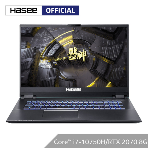 Ноутбук Hasee G9-CU7PK для игр (Intel Core I7-10750H + RTX 2070 8G/16GB RAM/256 SSD + 1T HDD/17,3 ''144hz IPS), ноутбук ► Фото 1/4