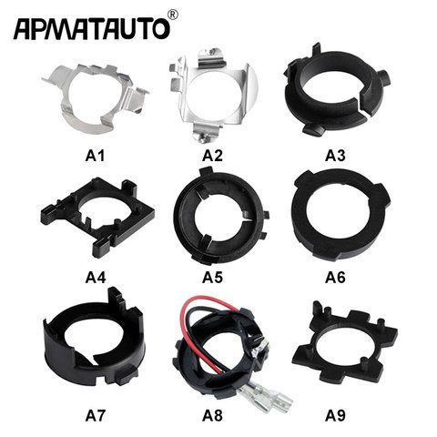 Светодиодный адаптер H7, 2 шт., держатель для лампы H7, опорное крепление для гнезда для Kia, BMW, AUDI, A3, A4, VW, Golf, NISSAN, Mercedes-Ben, Ford DA, Ford ► Фото 1/6