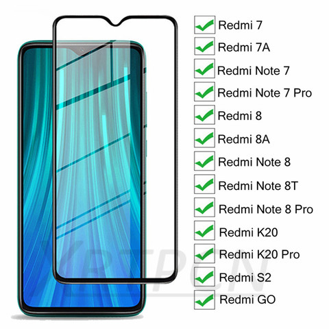 Защитное стекло 9H 9D для Xiaomi Redmi 7 7A 8 8A K20 S2 GO Redmi Note 7 8 Pro 8T, защита экрана, защитная пленка из закаленного стекла ► Фото 1/6