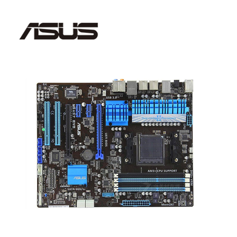 Материнская плата для ASUS M5A97 EVO, разъем AM3 + DDR3 32 ГБ для AMD 970 FX, оригинальная настольная материнская плата M5A97 SATA III, б/у материнская плата ► Фото 1/1