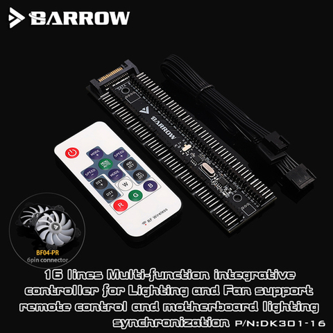 Barrow DK301-16, 16-полосные контроллеры, полнофункциональный контроллер LRC2.0 5V RGB, может синхронизировать материнскую плату 5V RGB, ► Фото 1/1