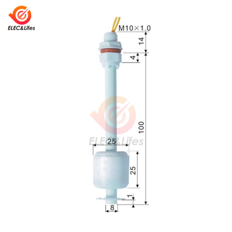 ZP10010 M10 * 100 мм, полипропиленовый фотокабель, поплавковый выключатель 110 В, пластиковый поплавковый выключатель, детектор уровня, датчик уровня, инструменты ► Фото 1/1