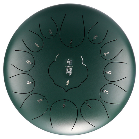 Барабан Handpan, 12 дюймов, 13 тонов, стальной барабан для языка, ручной барабан с мягкой сумкой для барабана и парой маллетов, барабан для йоги, ме... ► Фото 1/6