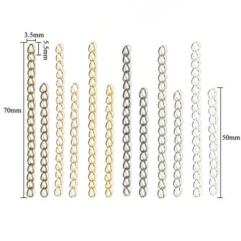 100 шт./лот ожерелье 5 см удлинительная цепочка оптом браслет УДЛИНЕННЫЕ ЦЕПИ удлинитель для самодельных ювелирных изделий оптовая продажа ► Фото 1/6