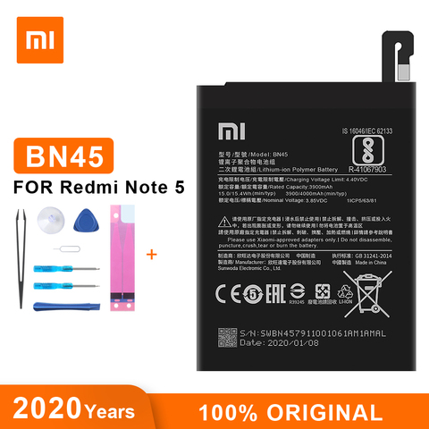 Оригинальный аккумулятор Xiao Mi BN45, 4000 мАч для Xiaomi Redmi Note 5, сменные батареи высокого качества для телефона ► Фото 1/6