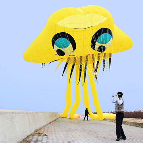 5 м воздушный змей Медуза 3D Осьминог, мягкий воздушный змей в виде животного, детский подарок, Спорт на открытом воздухе, веселье, летающий ин... ► Фото 1/6
