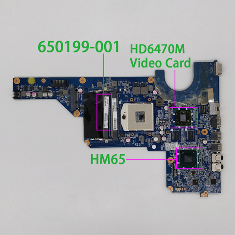 Материнская плата для ноутбука HP Pavilion G4 G6 G7 серии 650199-001 DA0R13MB6E1 REV:E w 216-0809024 ► Фото 1/6