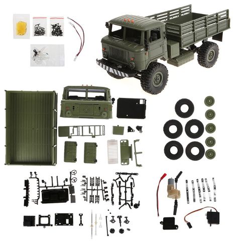 WPL B-24 комплект дистанционного Управление военный грузовик DIY внедорожные 4WD B24 RC автомобиль/детскй 4-колесный Багги езды подняться GAZ-66 автомо... ► Фото 1/6