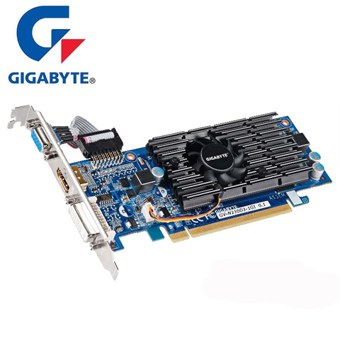 GIGABYTE G210 1 ГБ видеокарты 64Bit GDDR3 видеокарта оригинал для nVIDIA Geforce GPU игр Dvi VGA GT630 GT710 GT730 б/у ► Фото 1/4