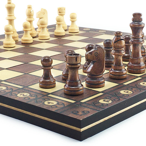 Супер умный магнитный деревянные шахматы, нарды шашки 3 в 1 ШАХМАТЫ игра античные шахматы шахматной доски деревянная шахматная фигура шахматная доска ► Фото 1/6