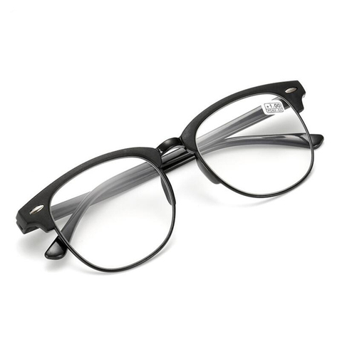 Ультралегкие очки TR90 для дальнозоркости, очки для чтения в ретро стиле из поликарбоната с заклепками в полной оправе + 1,0 + 1,5 + 2,0 + 2,5 + 3,0 + 3,5 + 4,0 ► Фото 1/6