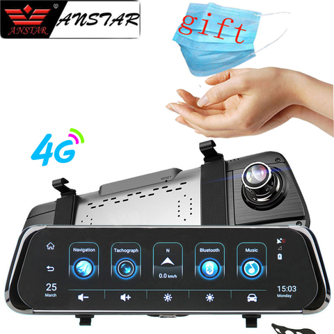 Зеркало-видеорегистратор Anstar, 10 дюймов, 4G, Android 5,1, Wi-Fi, ADAS, GPS, HD 1080P ► Фото 1/6