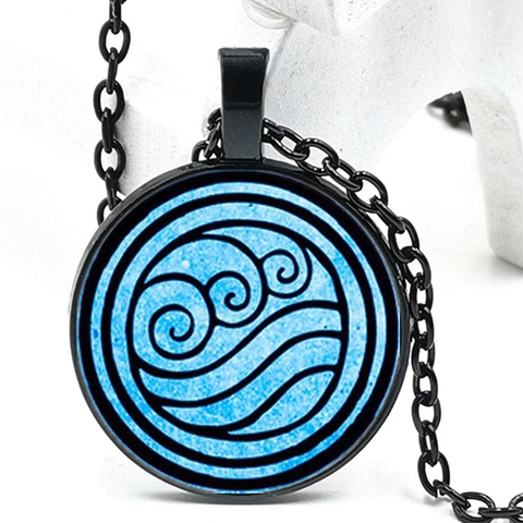 2022 New Avatar The Last Airbender Necklace Kingdom Jewelry Air Nomad Fire and Water Tribe Pendant Glass Dome Necklaces ► Фото 1/6