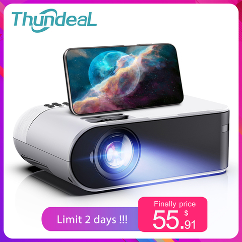 ThundeaL TD60 Мини проектор портативный WiFi Android 6,0 домашний 3D кинотеатр для 1080P видео проектор 2400 люмен проектор для сматрфона ► Фото 1/6