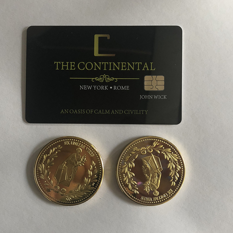 John Wick Cosplay Prop Continental Hotel Card Collection Gifts For Man Women Halloween Cosutme Accessories 2 pcs ► Фото 1/6