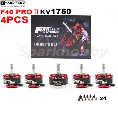 Комплект одежды из 4 предметов, новая T-MOTOR F40 PROII KV1750 6S бесщеточный двигатель набор с 1 шт. F40PRO II колокол 2306 мотор для Радиоуправляемый гоночный... ► Фото 1/6