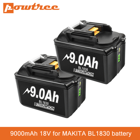 Аккумуляторная батарея BL1830, 18 в, 9 А, 9000 мАч, литий-ионная батарея, сменная батарея для MAKITA BL1880, BL1860, BL1850, BL1860B, L70 ► Фото 1/6