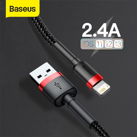 USB-кабель Baseus для iPhone 12 11 Pro Max 8 X XR, быстрая зарядка для iPhone, USB-кабель для синхронизации данных, зарядный кабель для телефона, провод, шнур ► Фото 1/6