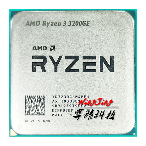 AMD Ryzen 3 3200GE R3 3200GE 3,3 ГГц Quad-Core Quad-нитки 35 Вт Процессор процессор L3 = и формирующая листы для кровли 4 м YD3200C6M4MFH гнездо AM4 ► Фото 1/1