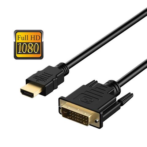 Кабель HDMI-DVI адаптер 24 + 1 Pin папа 1080P конвертер провод шнур для ТВ ноутбука ► Фото 1/6