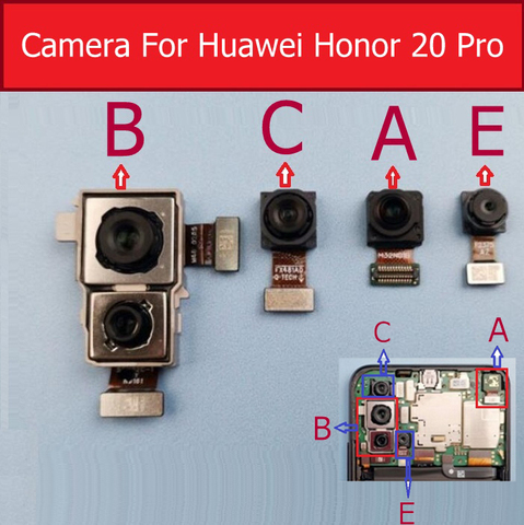 Передняя Задняя камера для Huawei Honor 20 Pro YAL-L41 основная задняя широкоугольная камера с гибким кабелем запасные части ► Фото 1/3