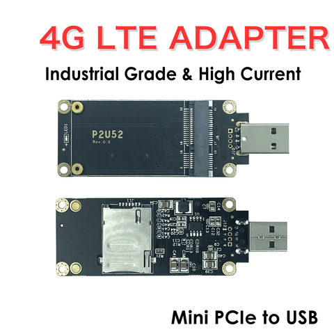 4G LTE промышленный мини PCIe к USB адаптеру, со слотом для SIM-карты для WWAN/LTE 3G/4G беспроводного модуля ► Фото 1/4
