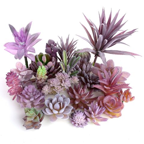 39 стилей, фиолетовые флокированные Искусственные суккуленты, искусственное украшение «сделай сам», растения, Цветочная композиция на стену, искусственные растения ► Фото 1/6