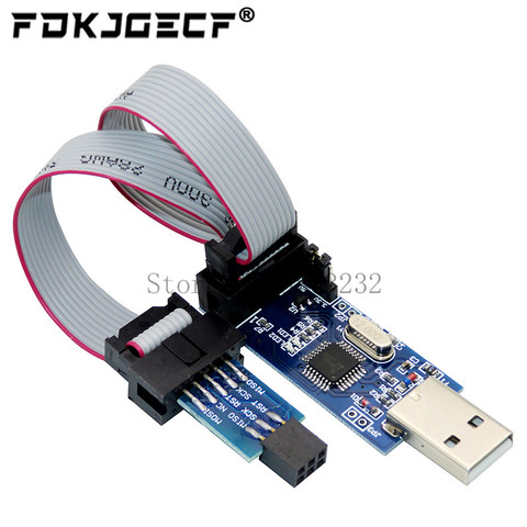 1 комплект USBASP USBISP AVR программист USB ATMEGA8 ATMEGA128 ATtiny/CAN/PWM 10Pin провод модуль DIY + 10Pin до 6 Pin адаптер доска ► Фото 1/6