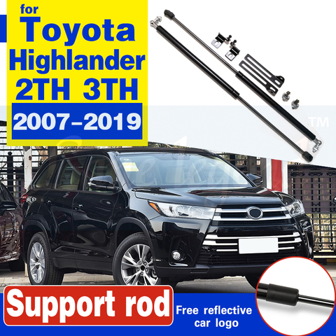 Опора капота для автомобиля Toyota high Lander 2007-2022 2TH 3TH, гидравлическая штанга, пружина, амортизирующая Скоба для стайлинга автомобиля ► Фото 1/6