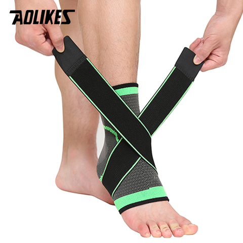 AOLIKES 1 шт., спортивный бандаж на лодыжку, компрессионный ремешок, рукава, поддержка 3D плетения, эластичный бандаж, защитное снаряжение для ног... ► Фото 1/6