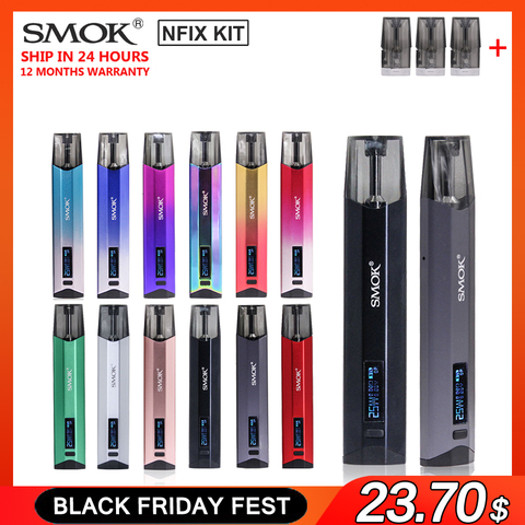 Оригинальный электронных сигарет SMOK Nfix Pod Vape ручка комплект 25 Вт 3 мл! Бесплатная доставка! 700 мА/ч, Батарея электронная сигарета N исправить Pod VS RPM160 Infinix 2 ► Фото 1/6