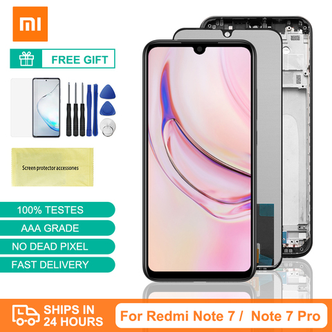 Для Xiaomi Redmi Note 7 ЖК-дисплей с рамкой сенсорный дигитайзер сборка для Redmi Note 7 Pro ЖК-экран Запасные части ► Фото 1/6
